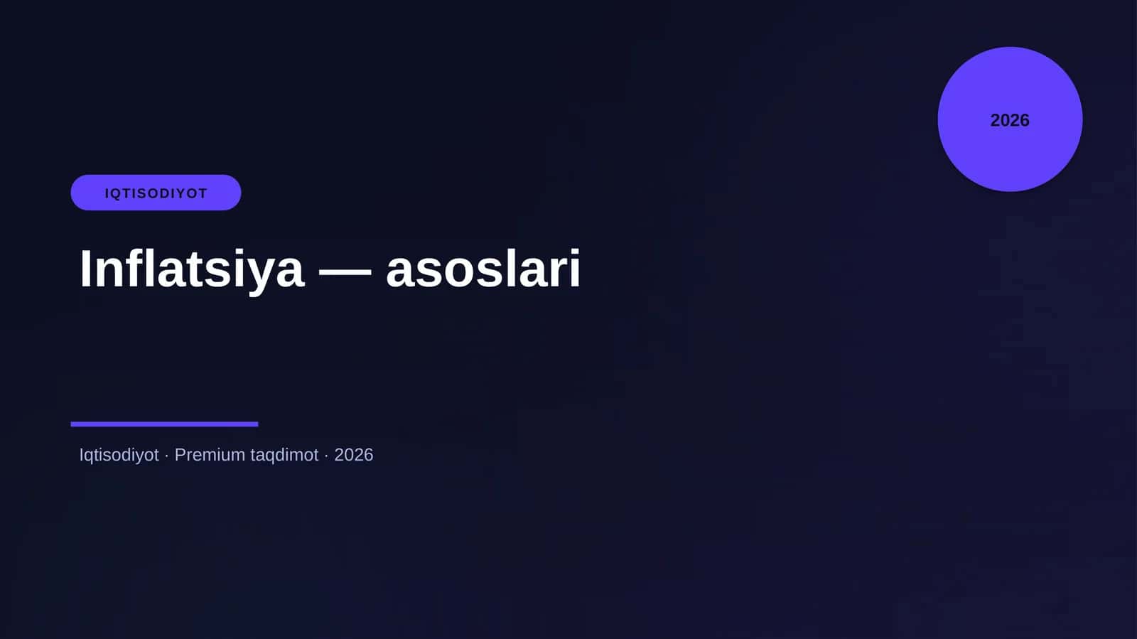 Inflatsiya — asoslari