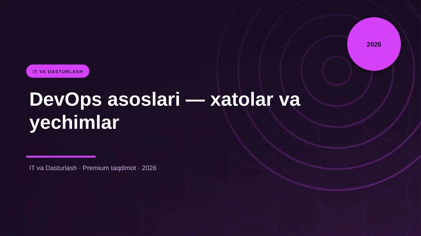 DevOps asoslari — xatolar va yechimlar