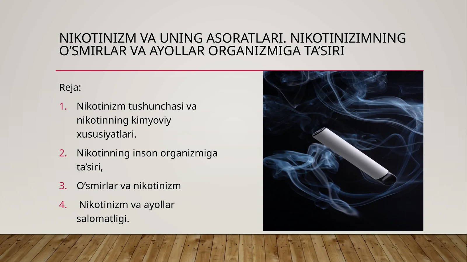 Nikotinizm va uning asoratlari
