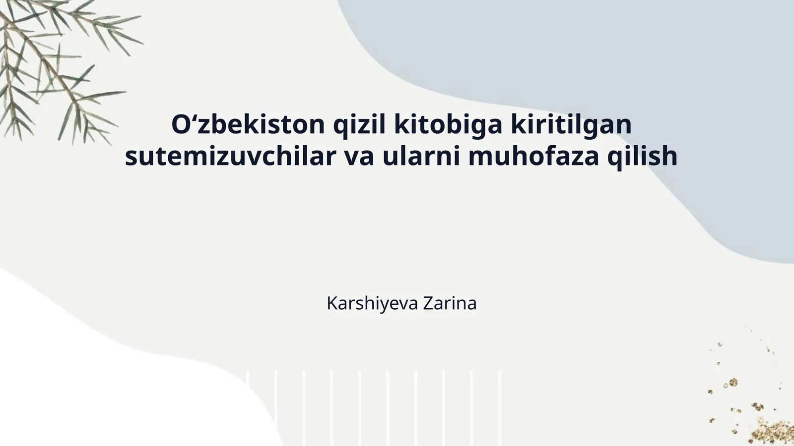 O‘zbekiston qizil kitobiga kiritilgan sutemizuvchilar va ularni muhofaza qilish