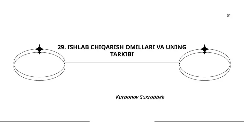 ISHLAB CHIQARISH OMILLARI VA UNING TARKIBI