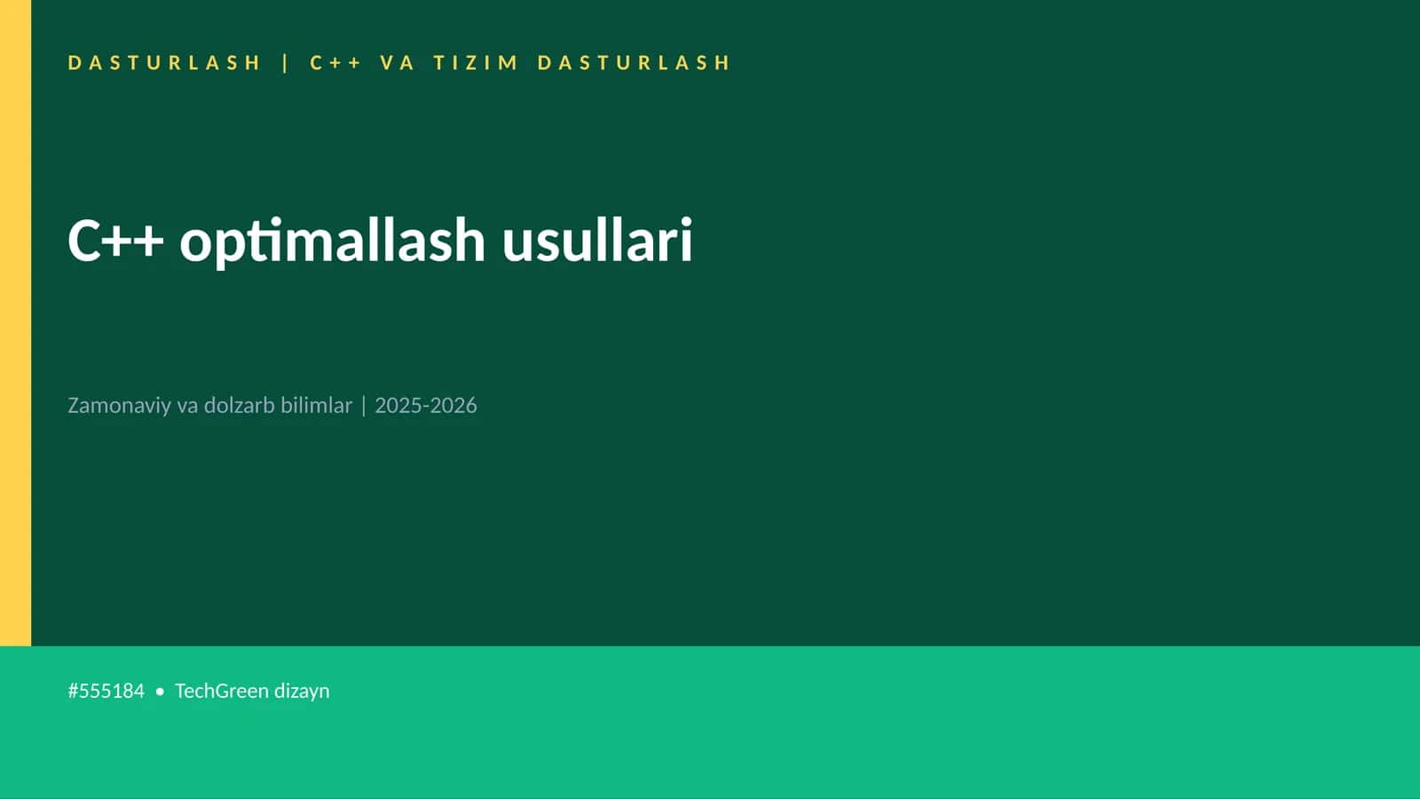 C++ VA TIZIM DASTURLASH