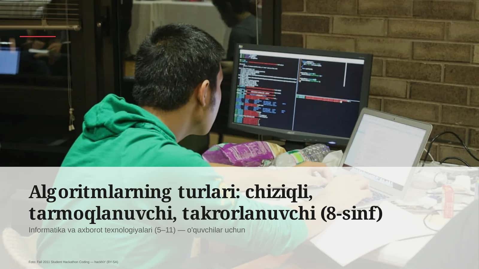 Algoritmlarning turlari: chiziqli, tarmoqlanuvchi, takrorlanuvchi (8-sinf)