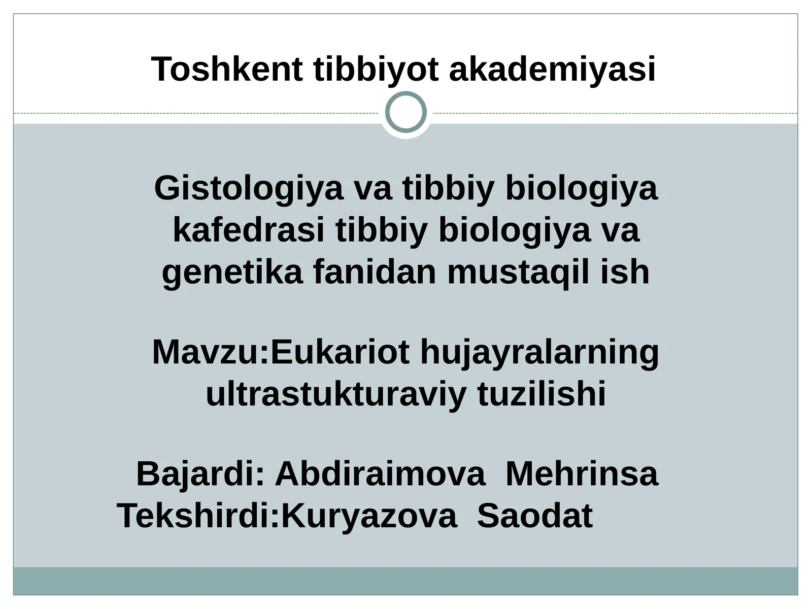 Eukariot hujayralarning ultrastukturaviy tuzilishi