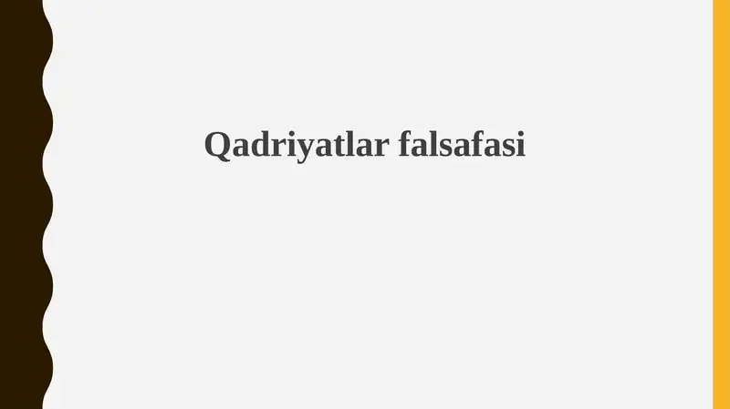 Qadriyatlar falsafasi