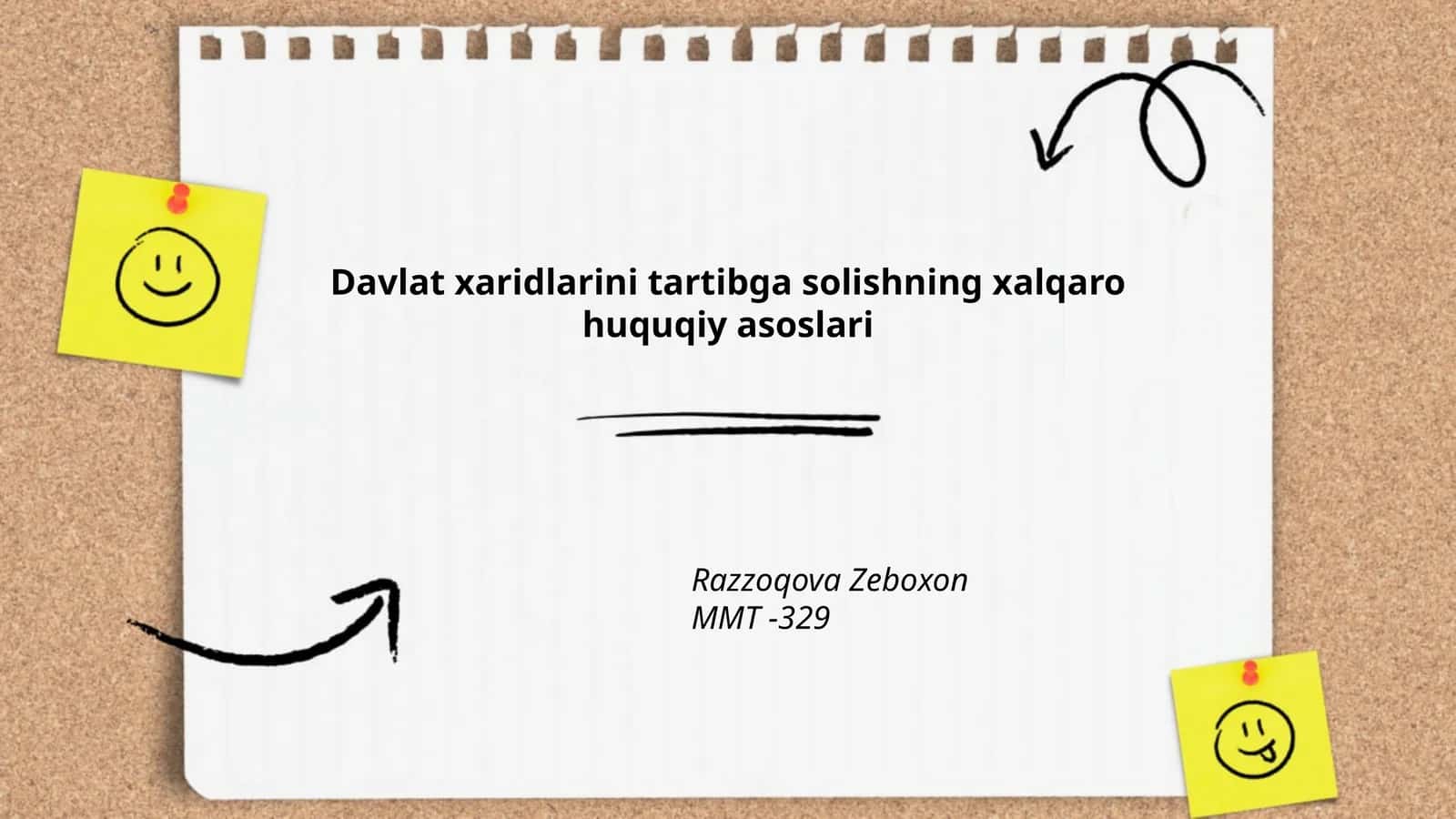 Davlat xaridlarini tartibga solishning xalqaro huquqiy asoslari
