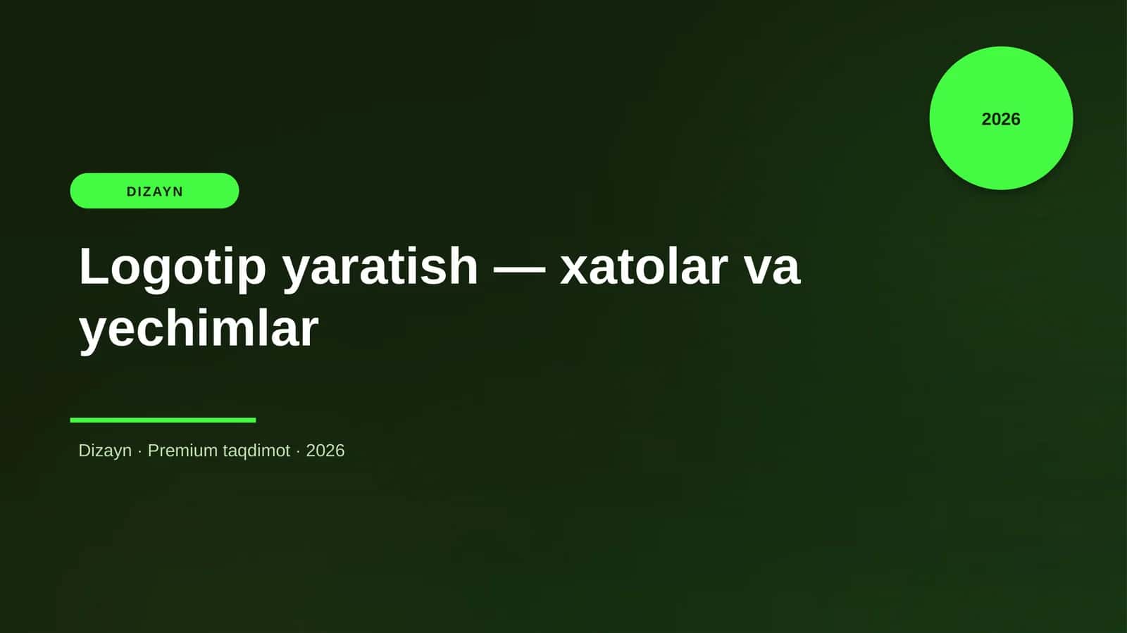 Logotip yaratish — xatolar va yechimlar