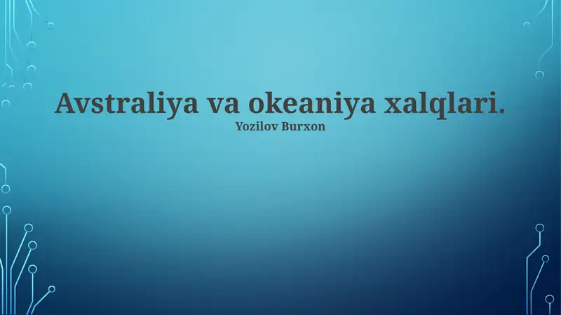 Avstraliya va Okeaniya xalqlari