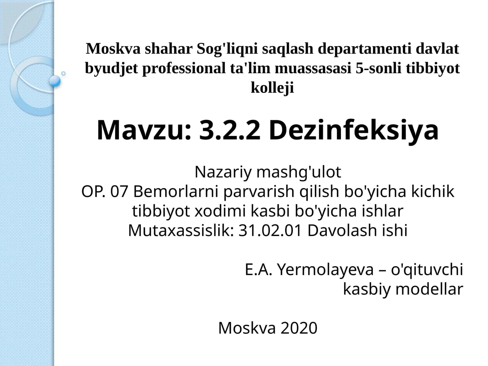 Dezinfeksiya amaliyoti va qoidalari