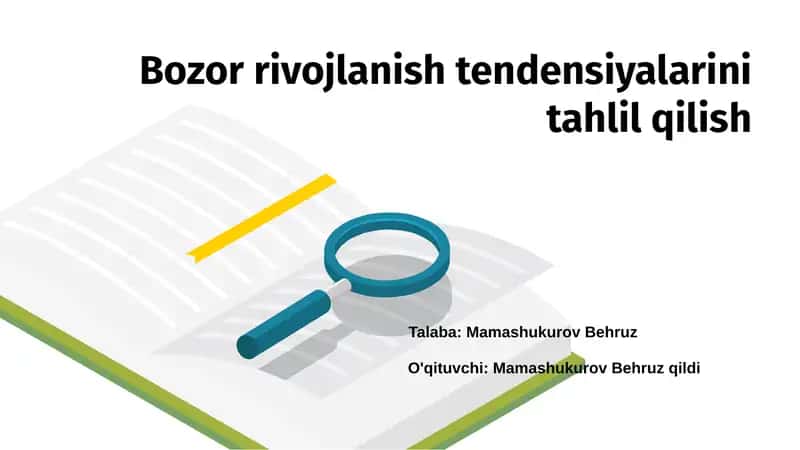 Bozor rivojlanish tendensiyalarini tahlil qilish