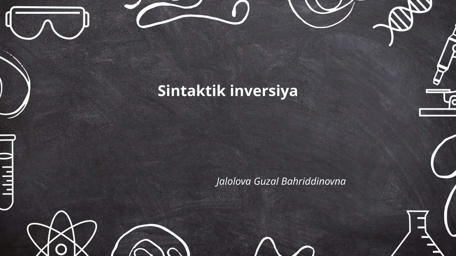 Sintaktik inversiya