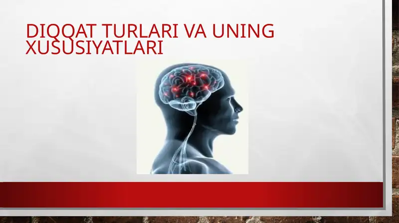 Taqdimot Diqqat turlari va uning xususiyatlari