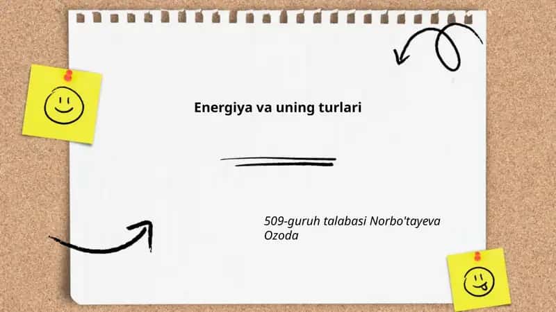 Energiya va uning turlari