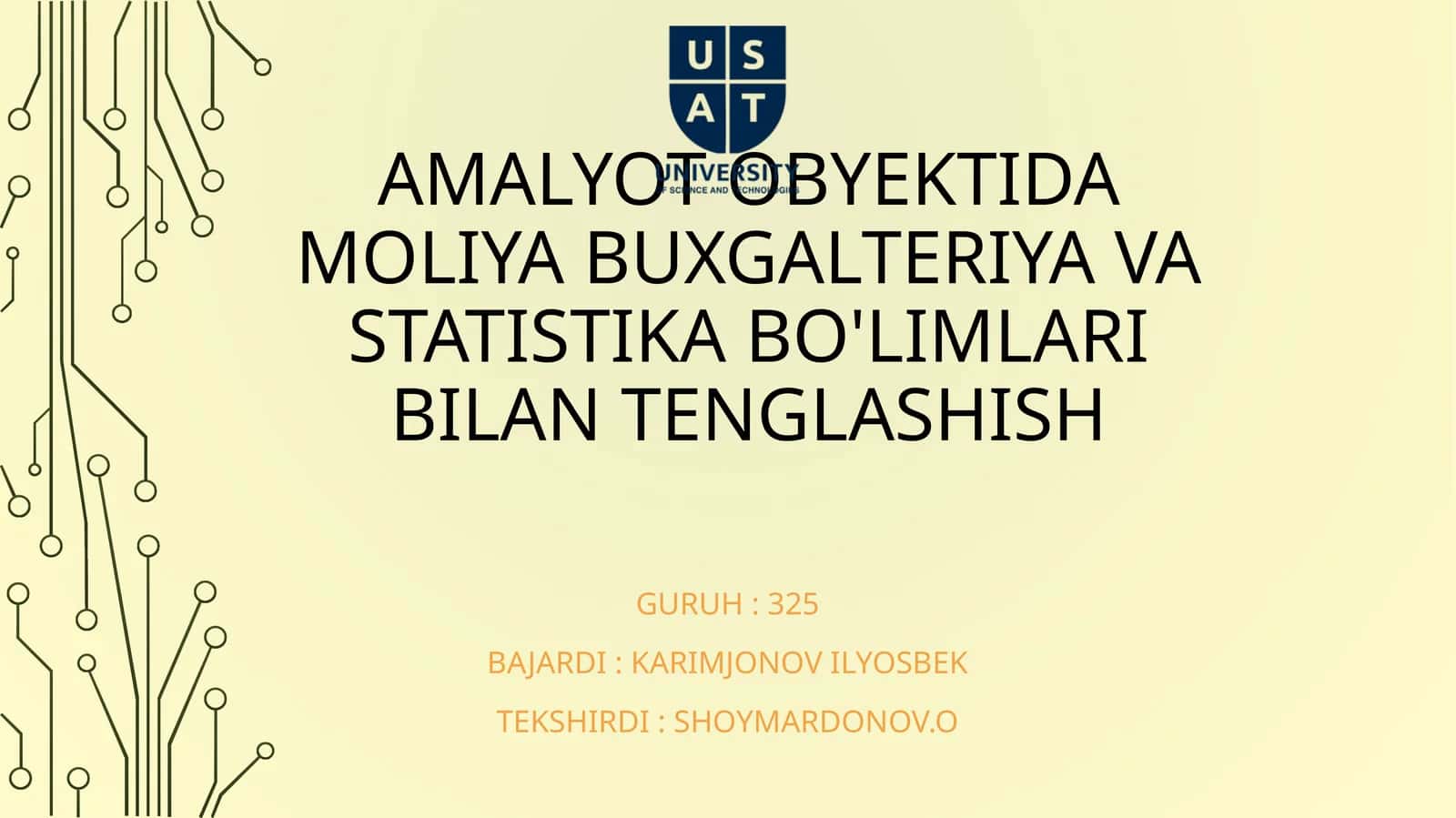 Amalyot-obyekti-da moliya buxgalteriya va statistika bo'limlari bilan tenglashish