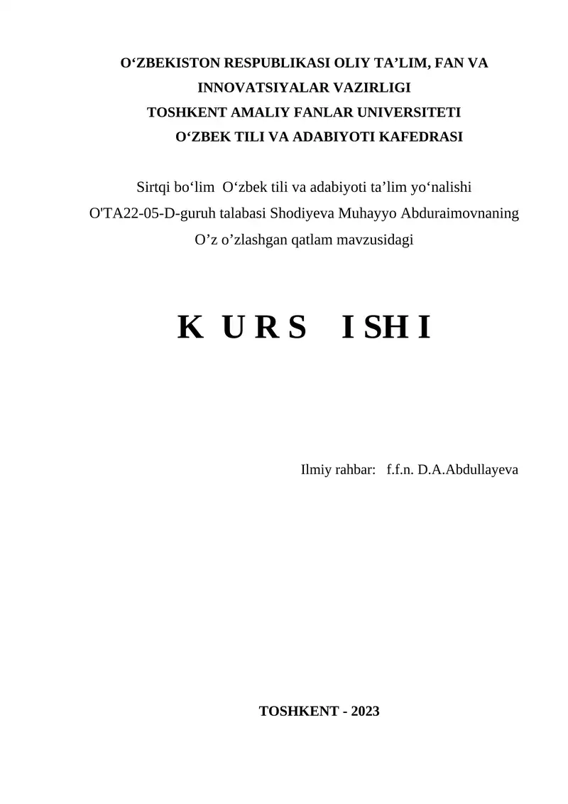Kurs ishi