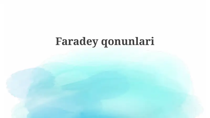 Faradey qonunlari