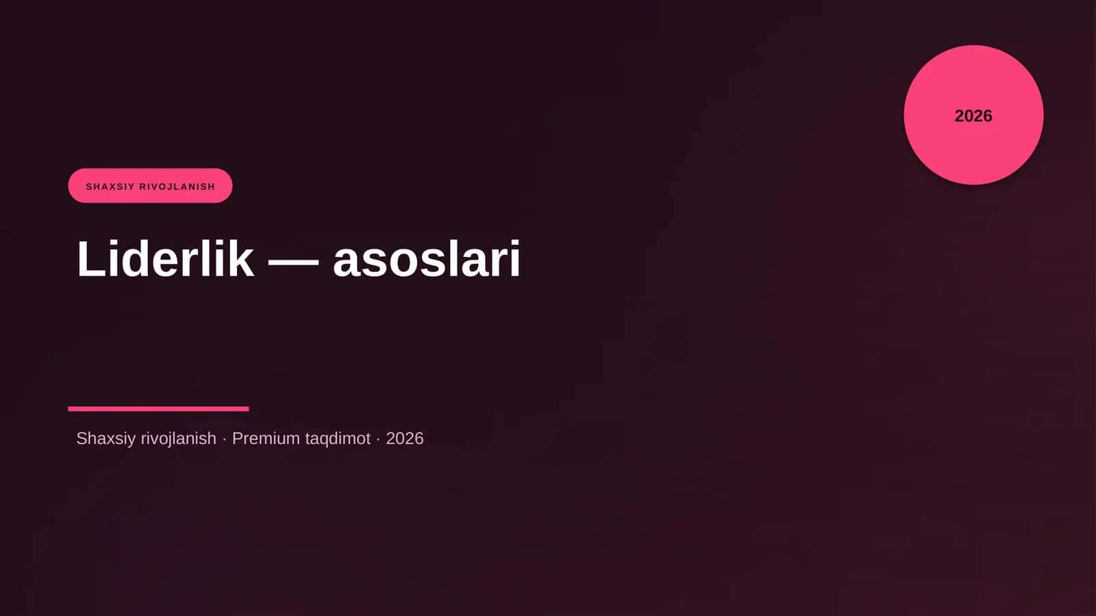 Liderlik — asoslari