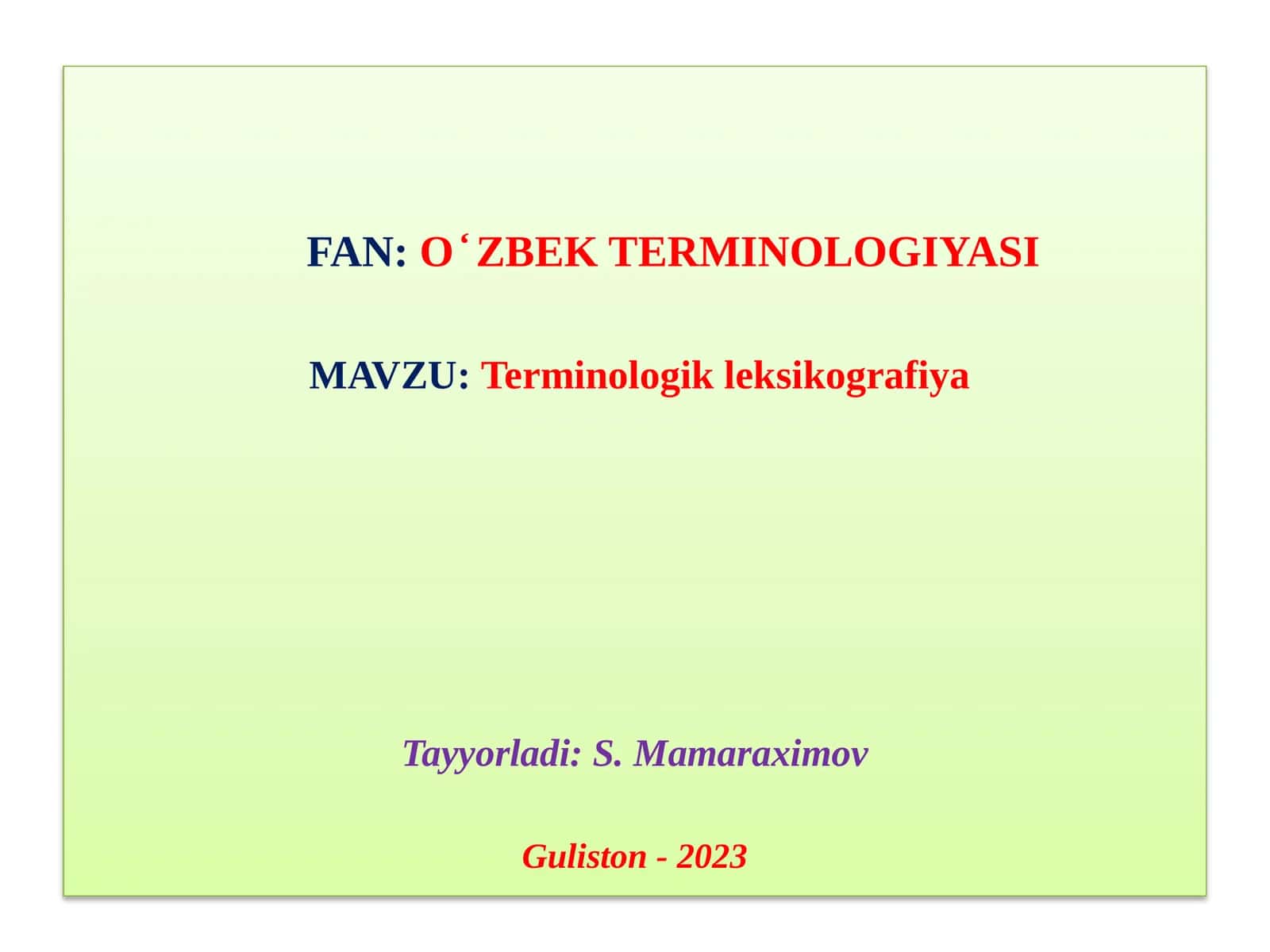 Oʻzbek Terminologiyasi