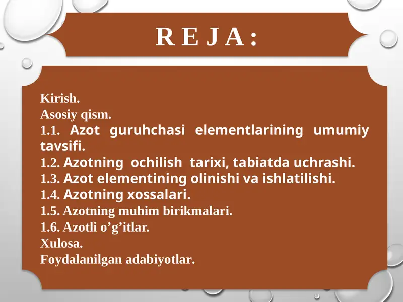Azot elementi