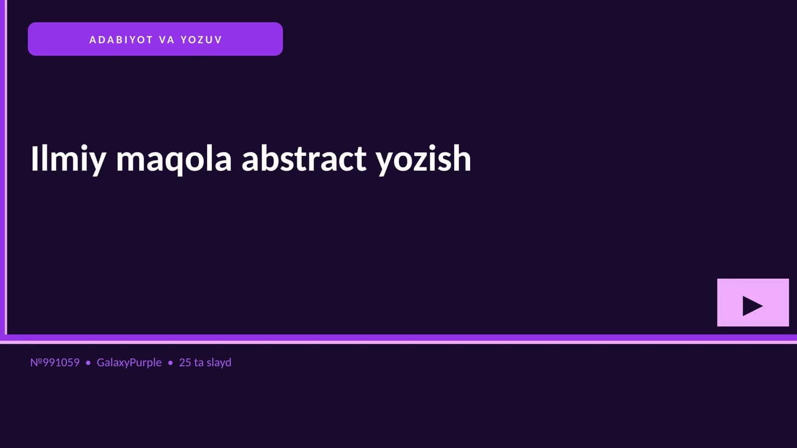 Ilmiy maqola abstract yozish