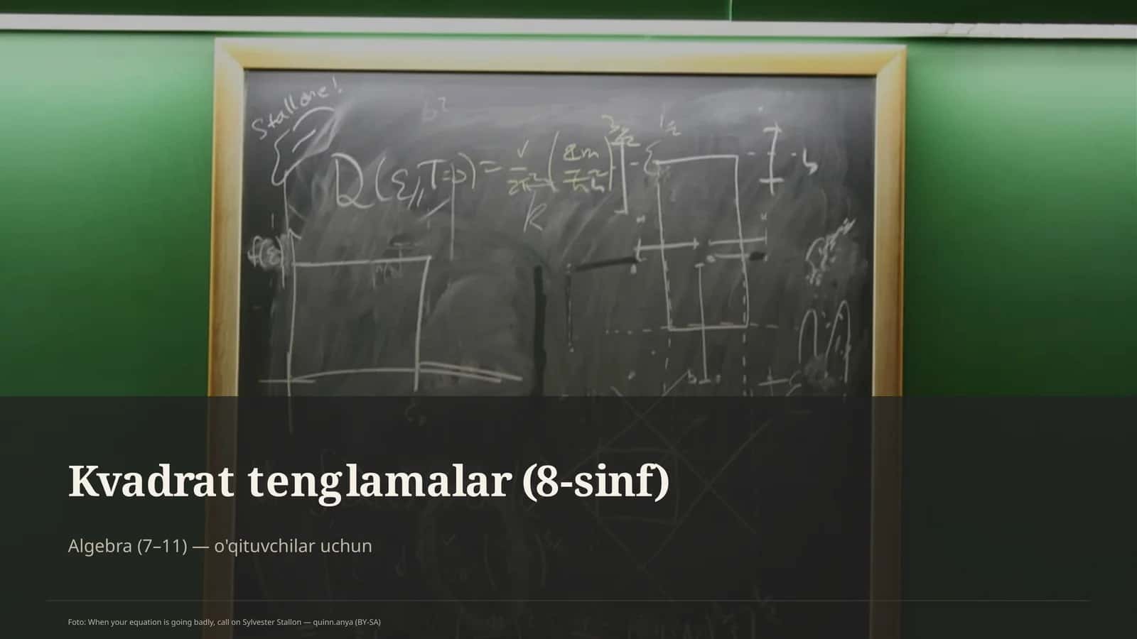 Kvadrat tenglamalar (8-sinf)