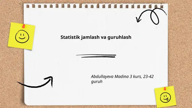 Statistik jamlash va guruhlash