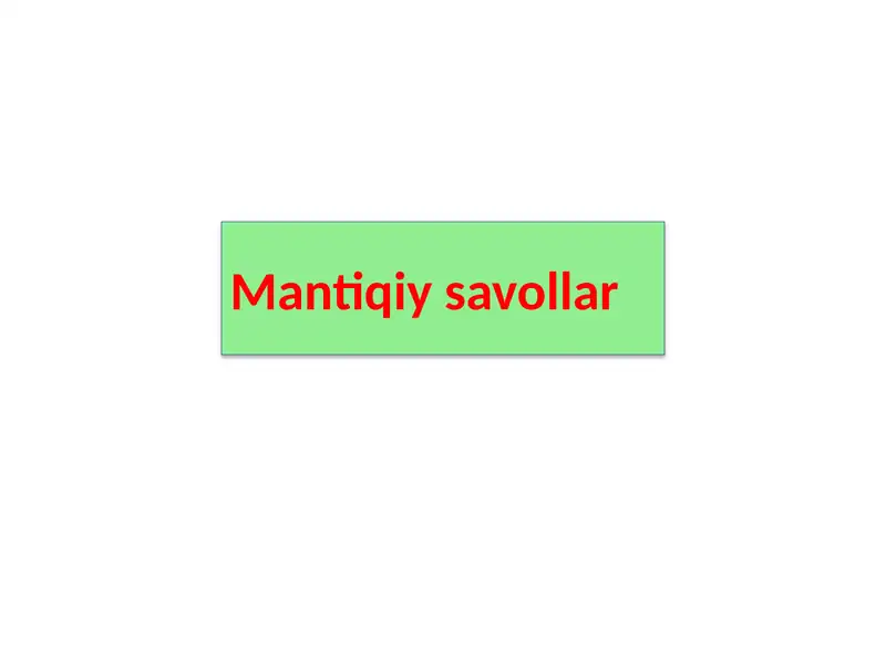 Mantiqiy savollar