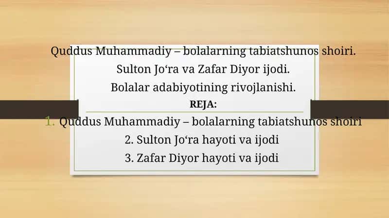 QuddusMuhammadiy – bolalarning tabiatshunos shoiri