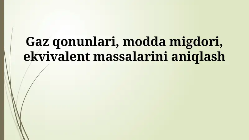 Modda miqdori va molyar massa