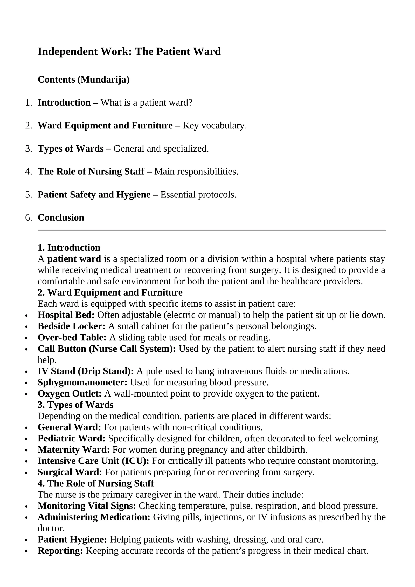 The Patient Ward