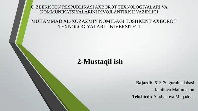 Standart funksiyalardan foydalanib oddiy va murakkab so’rovlar yaratish