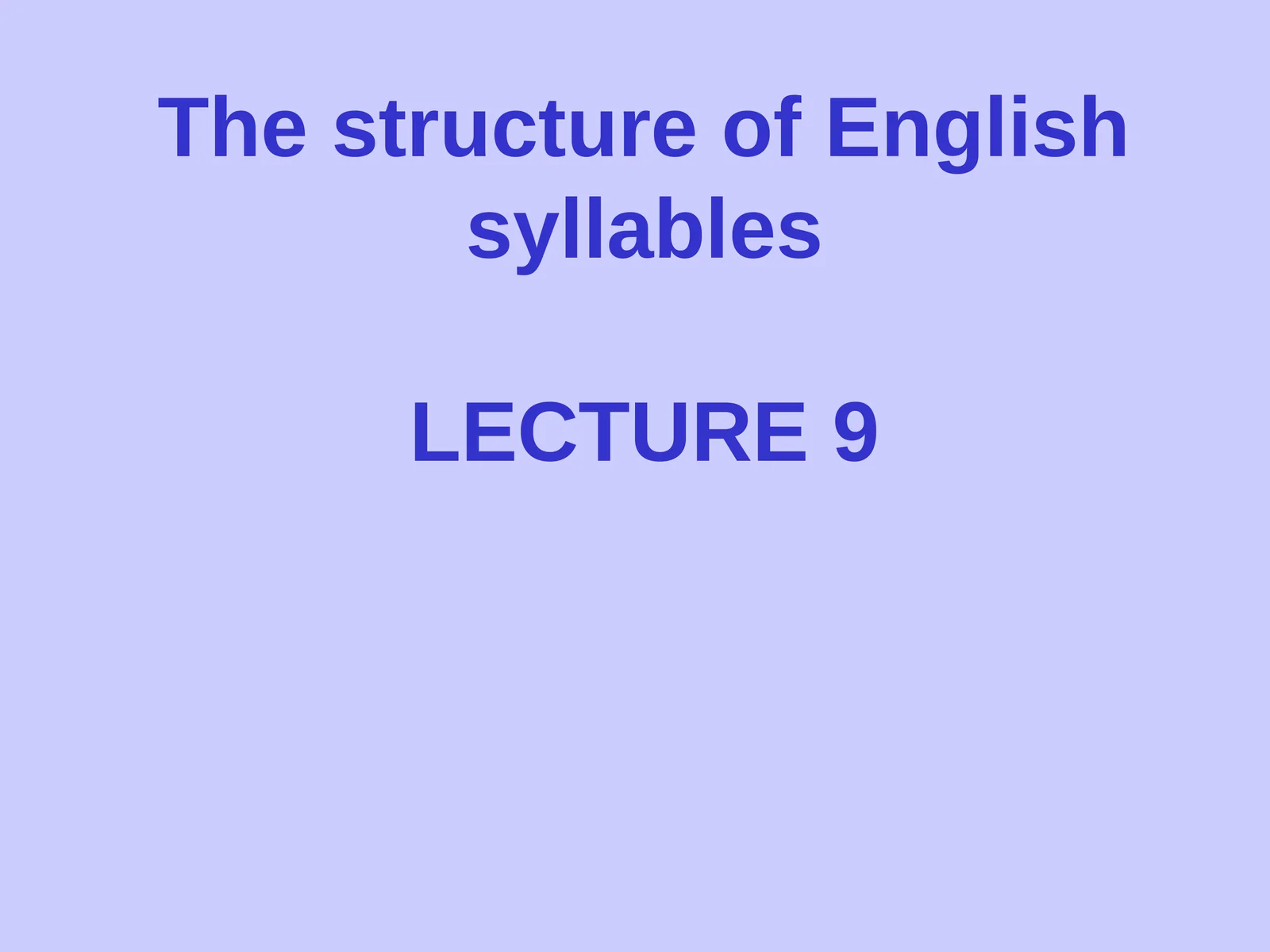 The structure of English syllables