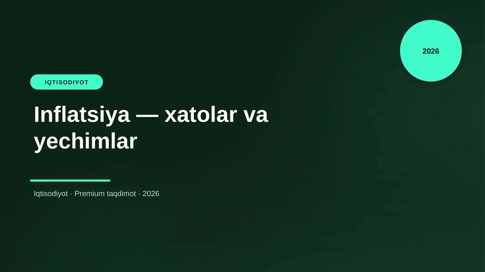 Inflatsiya — xatolar va yechimlar