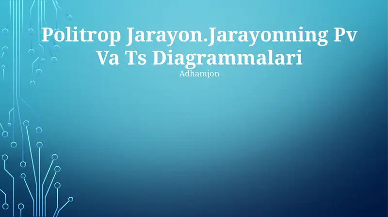 Politrop Jarayon.Jarayonning Pv Va Ts Diagrammalari