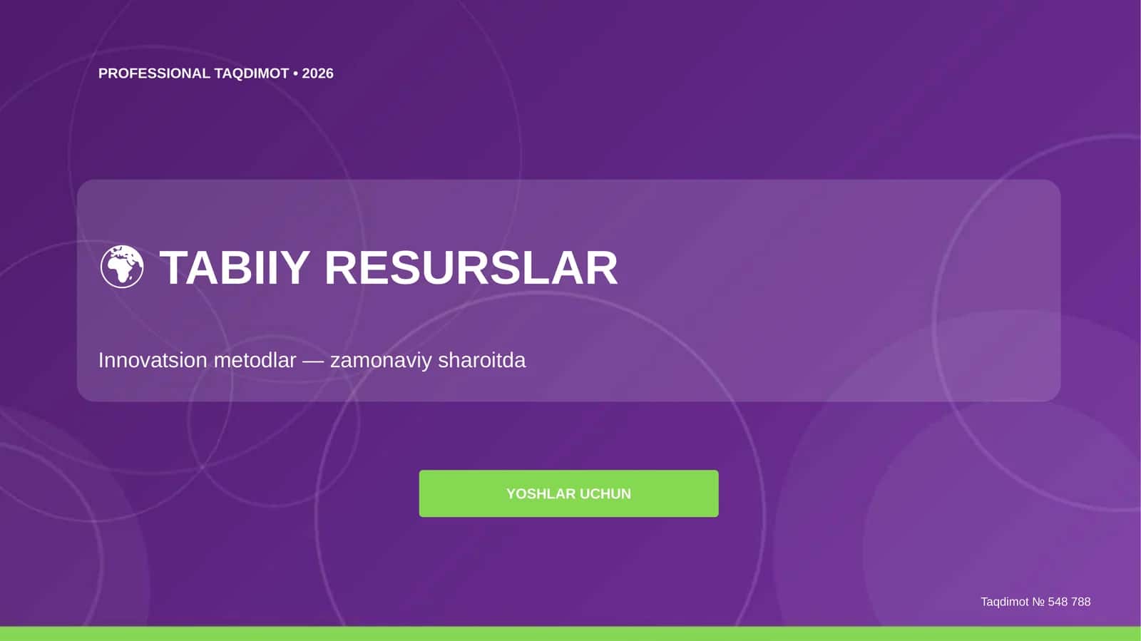 TABIIY RESURSLAR