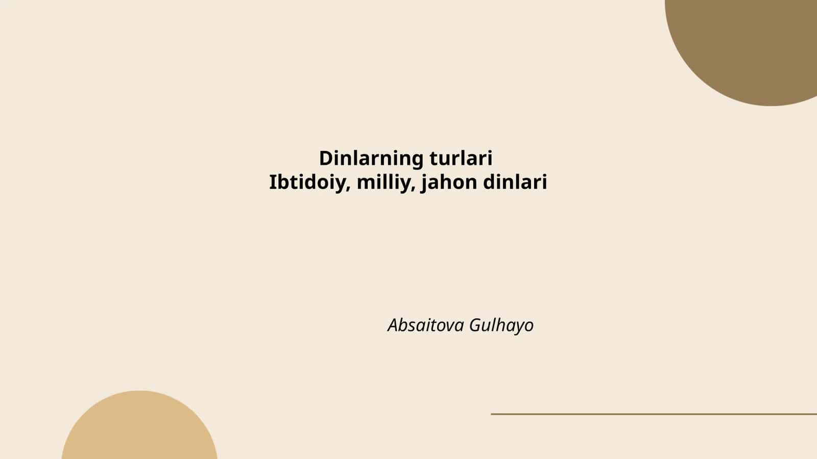 Dinlarning turlari