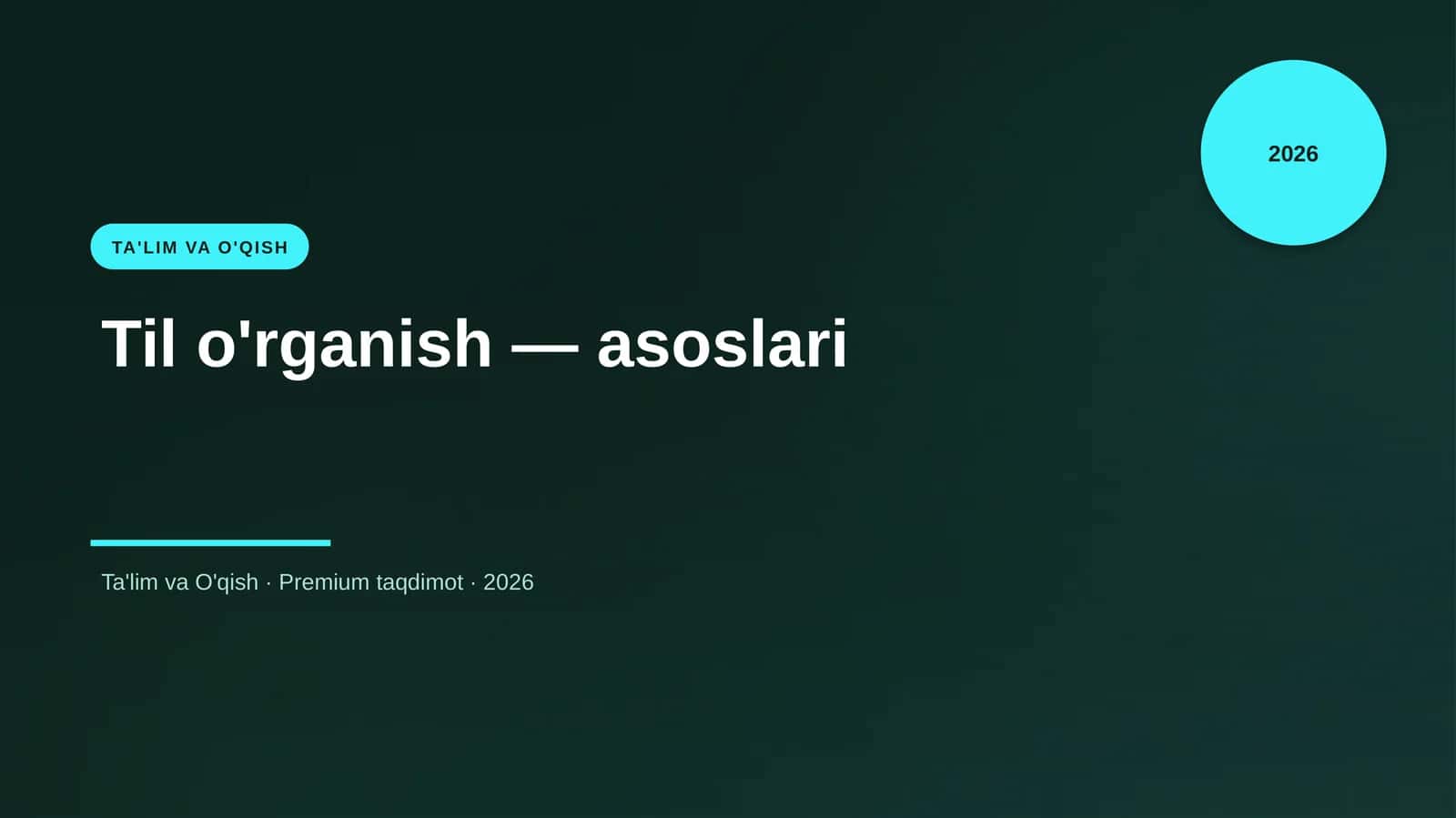 Til o'rganish — asoslari