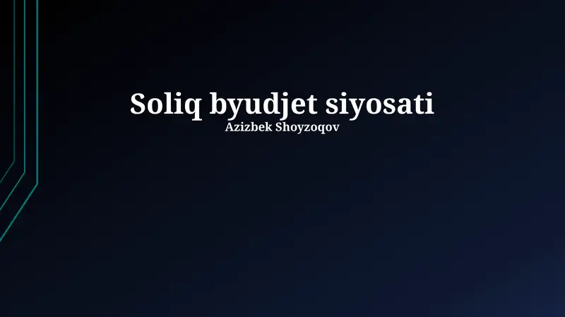 Soliq byudjet siyosati