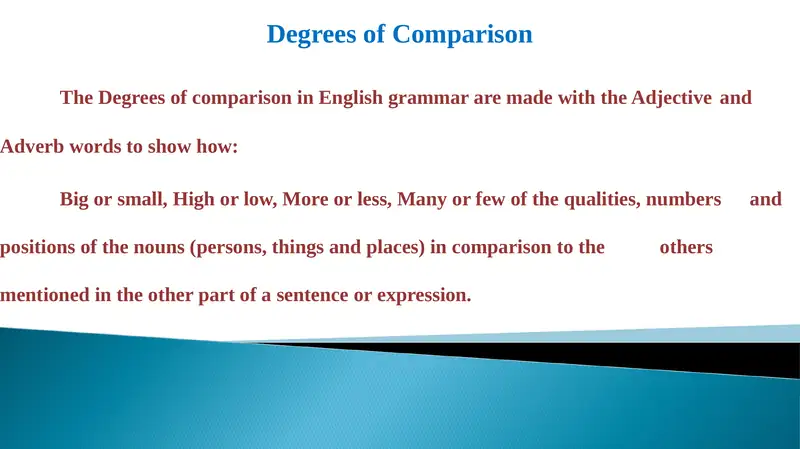 Degrees of Comparison