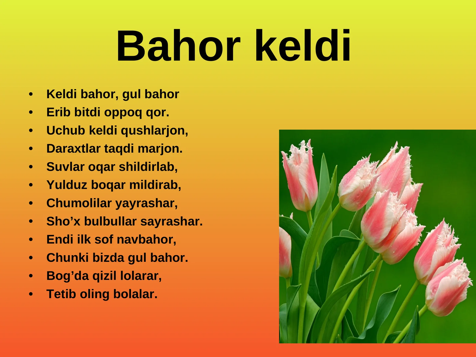 Bahor keldi