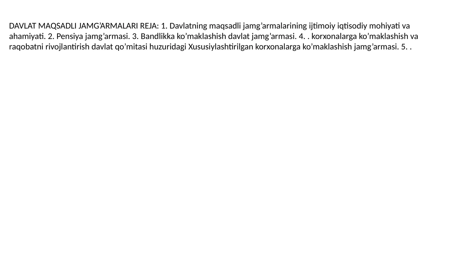 Davlat Maqsadli Jamg'armalari