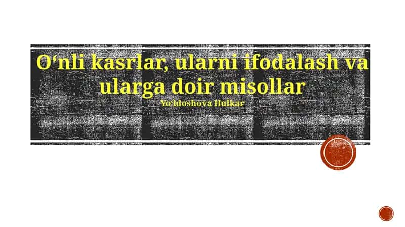 O'nlik Kasrlar Misollari