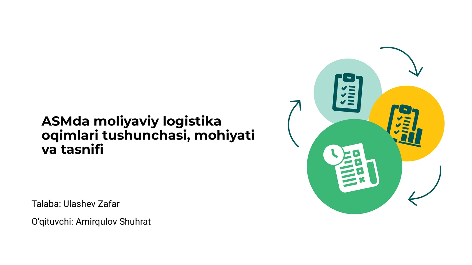 Moliyaviy logistika oqimlari tushunchasi, mohiyati va tasnifi