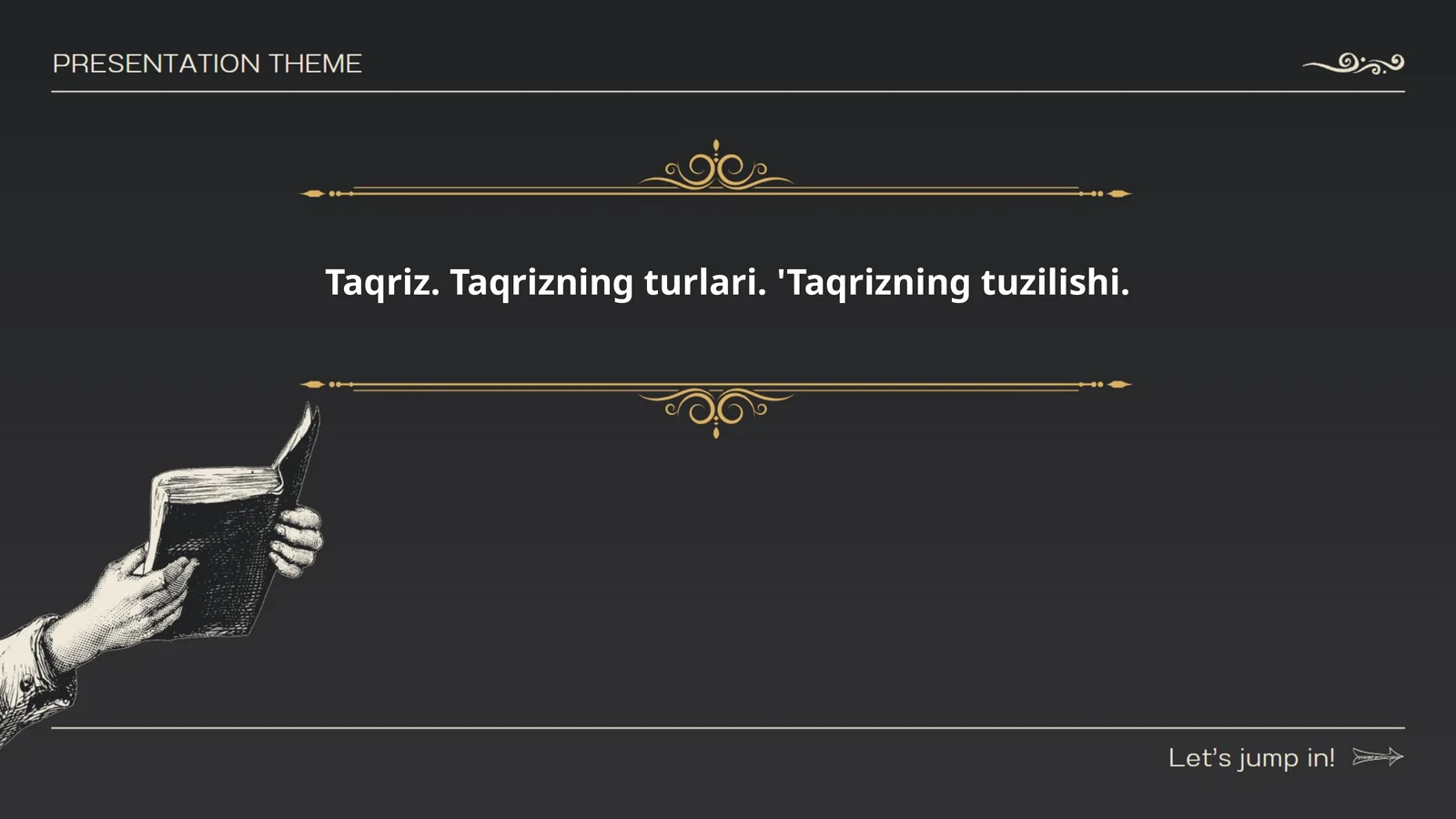 Taqriz. Taqrizning turlari. 'Taqrizning tuzilishi