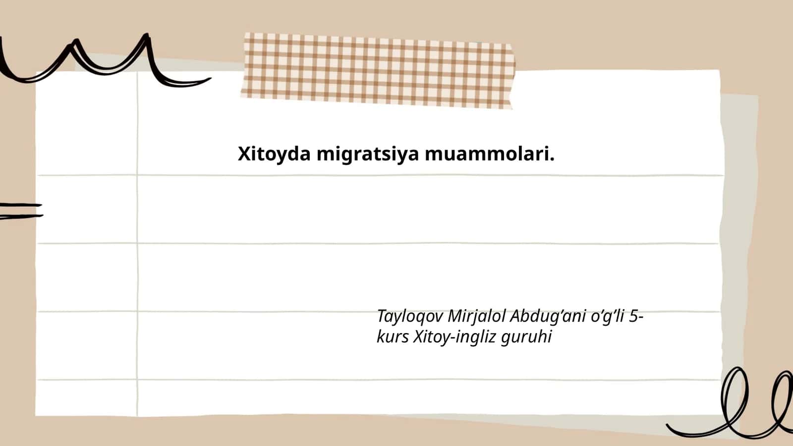 Xitoyda migratsiya muammolari