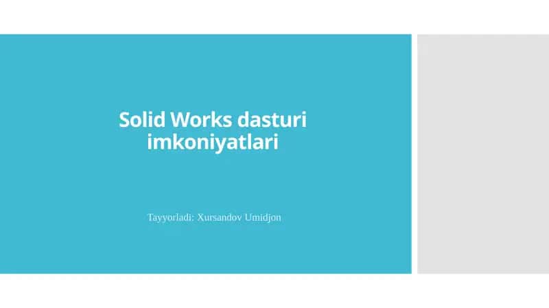 Solid Works dasturi