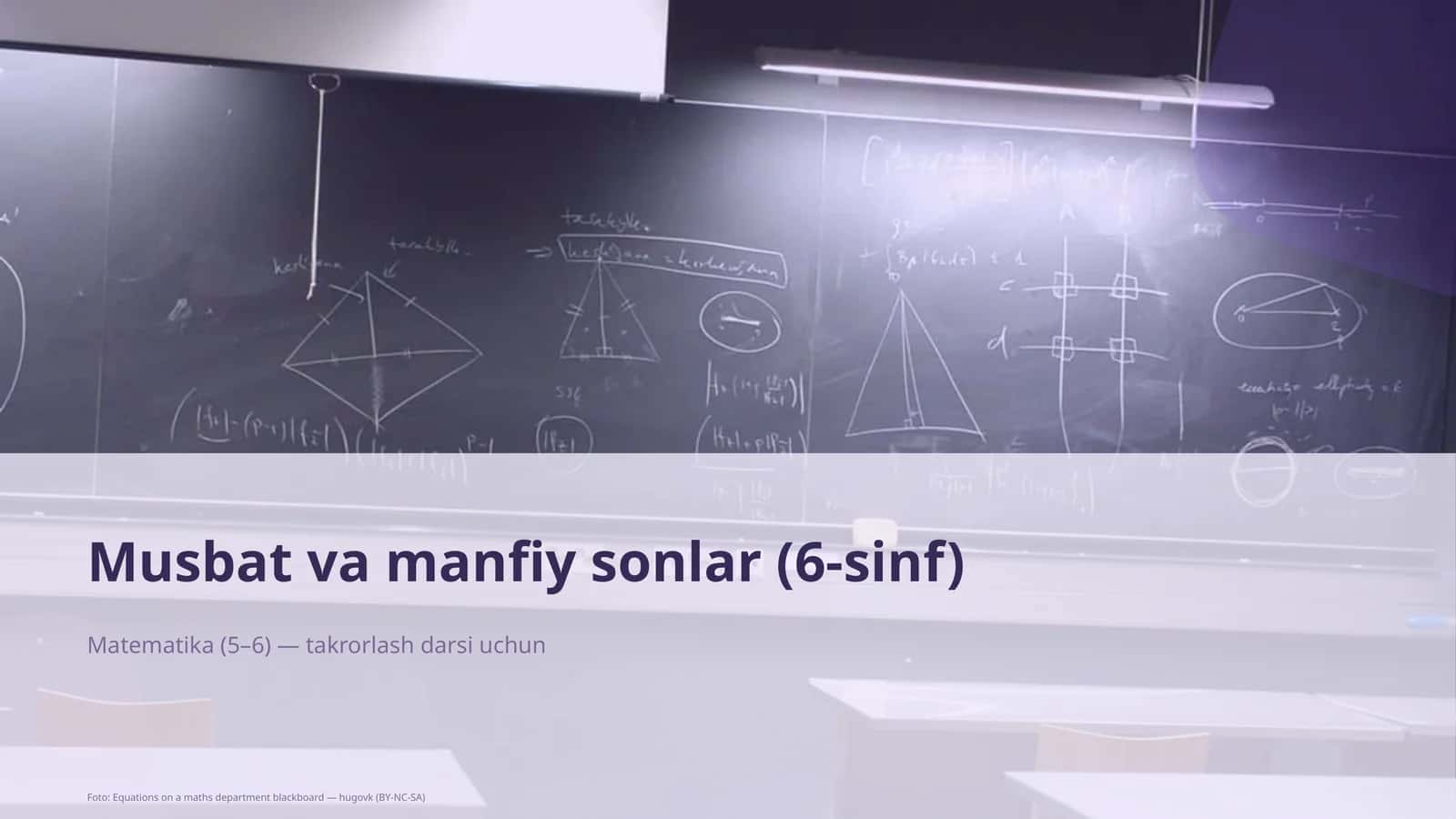 Musbat va manfiy sonlar (6-sinf)