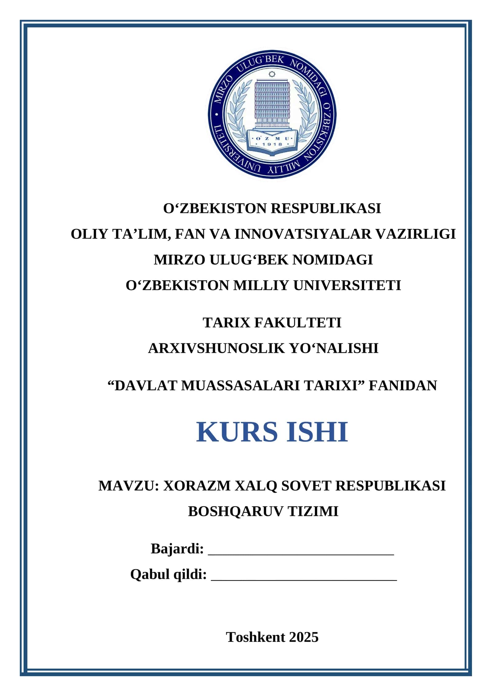 Xorazm Xalq Sovet Respublikasi Boshqaruv Tizimi