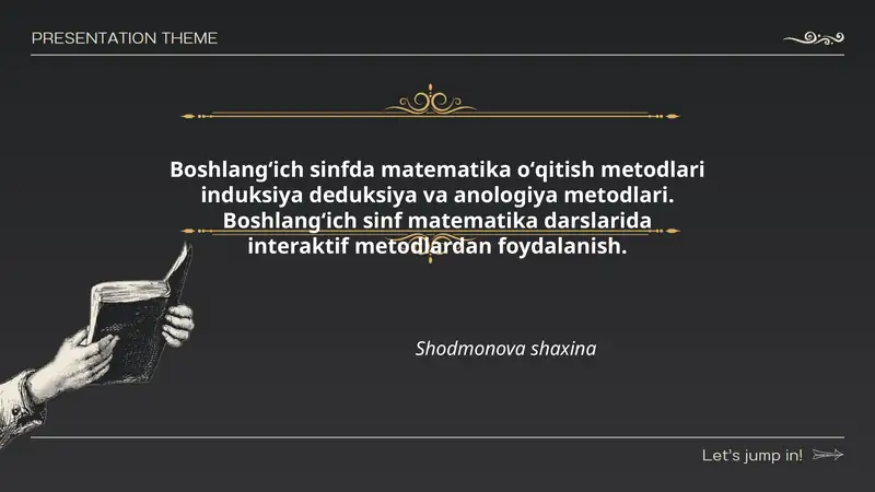 Boshlangʻich sinfda matematika oʻqitish metodlari