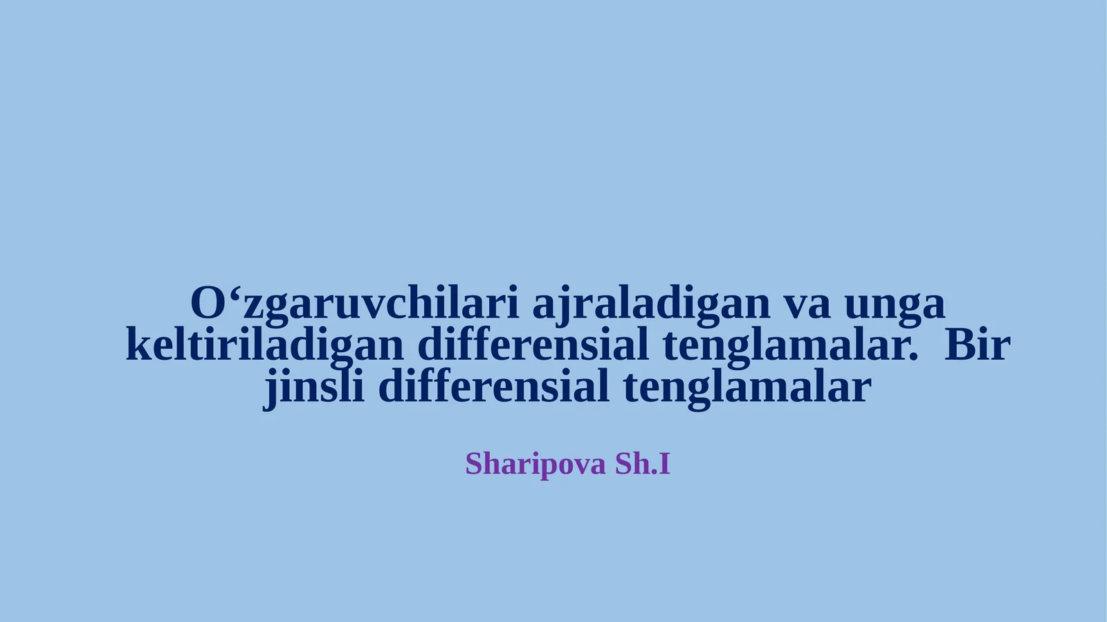 Bir jinsli differensial tenglamalar